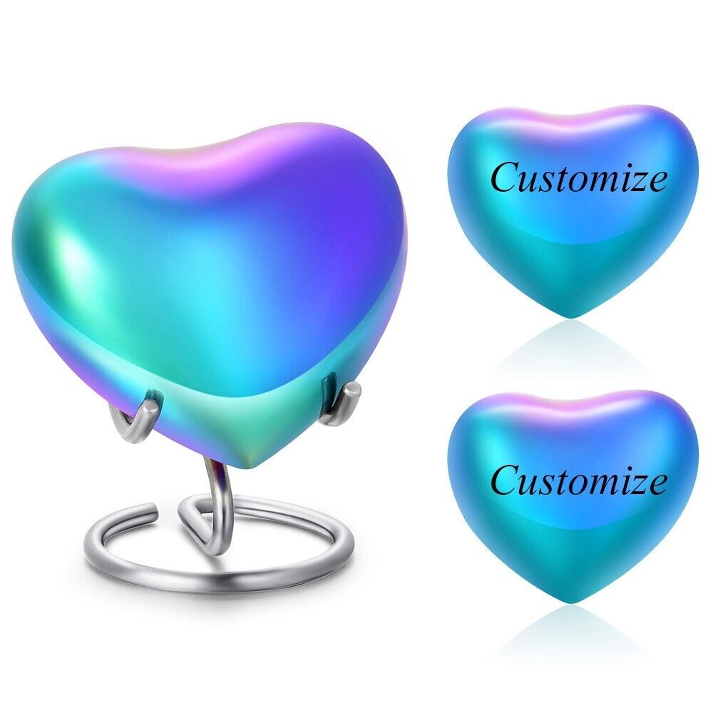 Customize Heart Cremation Urn Jar Holder Keepsake for Human Memorial Pet Ashes