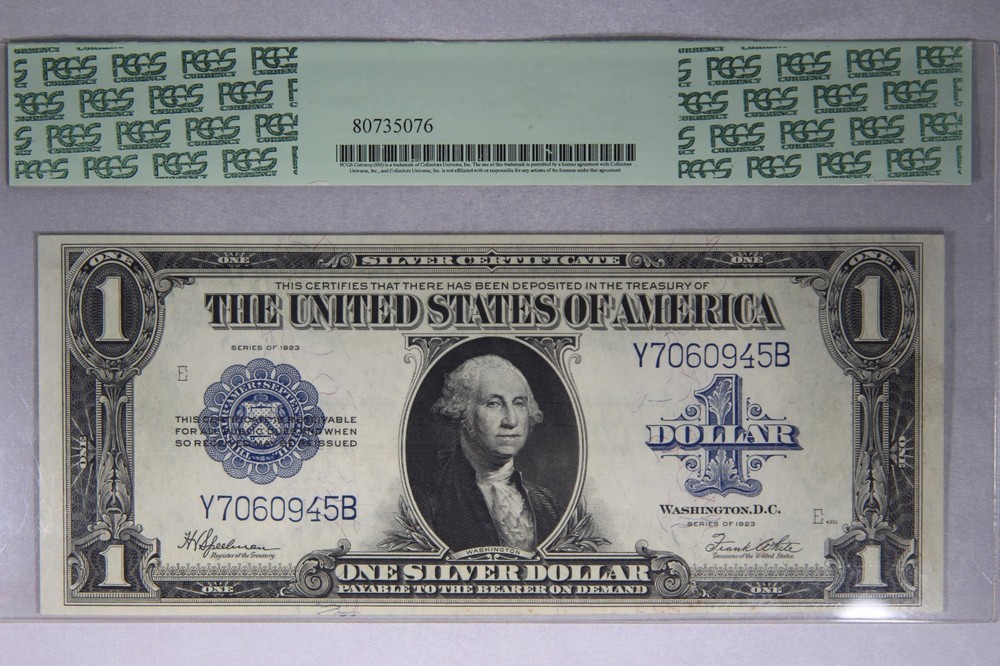ERROR 1923 $1 One Dollar Silver Certificate Note Fr#237 PMG 64 Offset