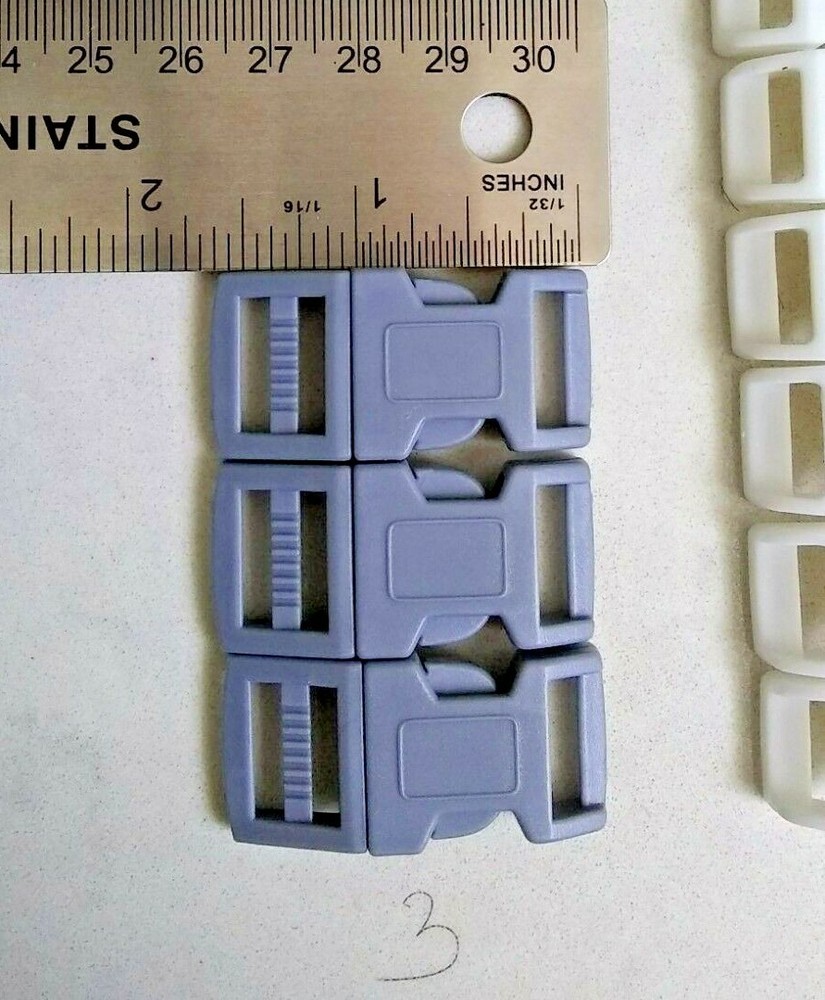 Curved 1/2 Side Release Plastic Buckles 53 Pack