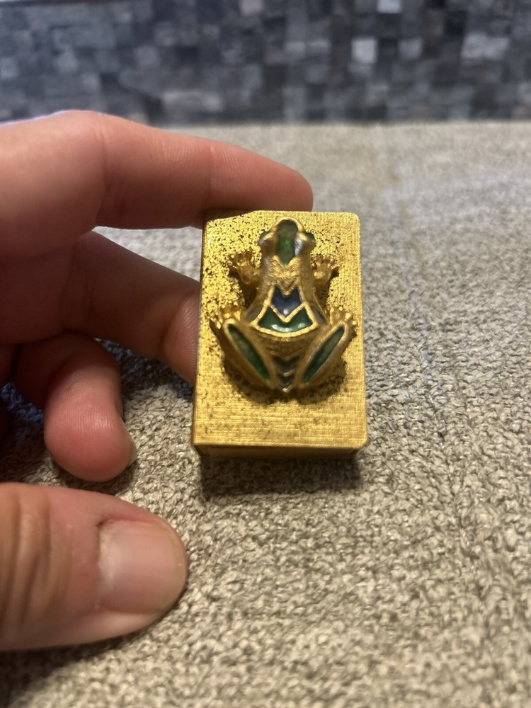 Antique Vintage Frog Enamel Three-dimensional Matchbox