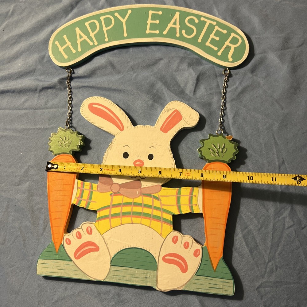 happy easter and spring hanging wall signs 2pk