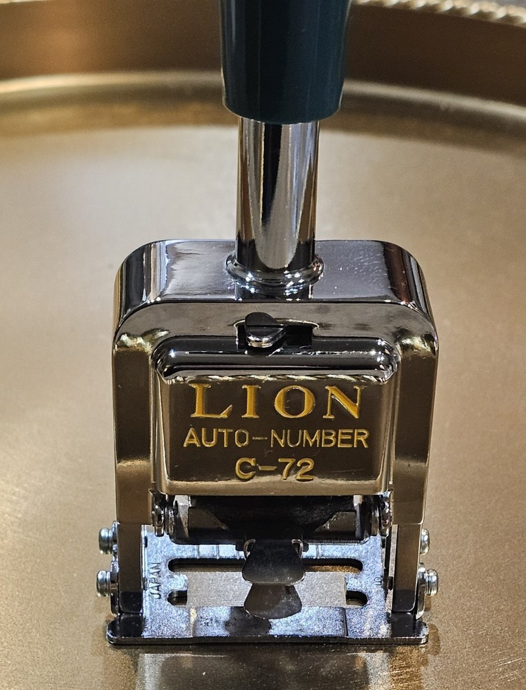 Lion Automatic Numbering Machine # C-72 Instructions Japan Vintage