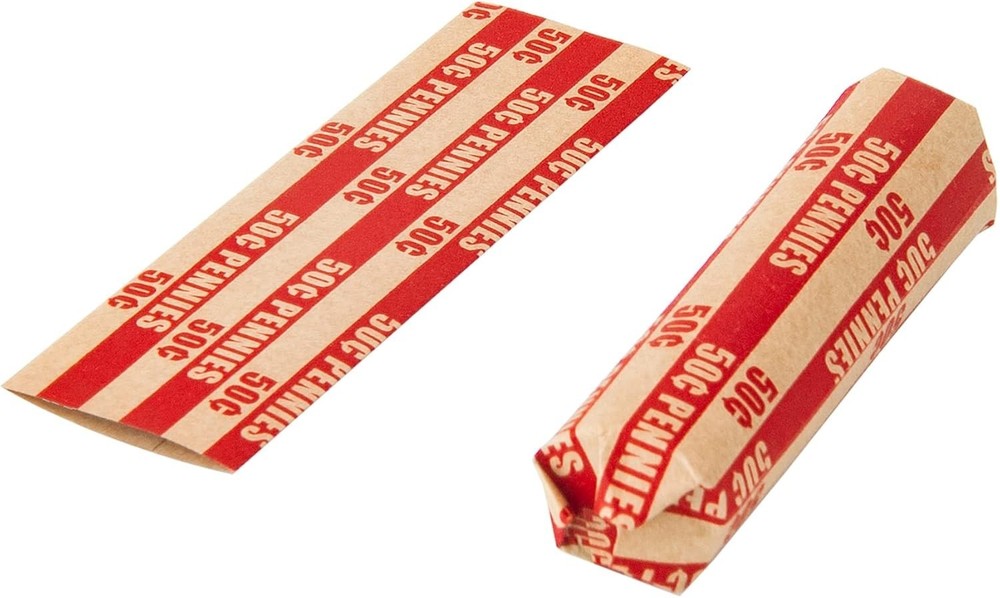 105 PCS Red Striped Coin Wrappers - Heavy-Duty Storage Solution