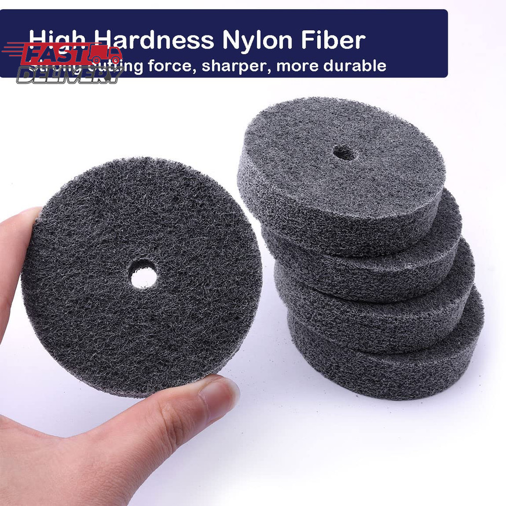 5Pcs 3 Inch Fiber Buffing Wheel, Deburring Wheels Quick Changed Replacement Buff