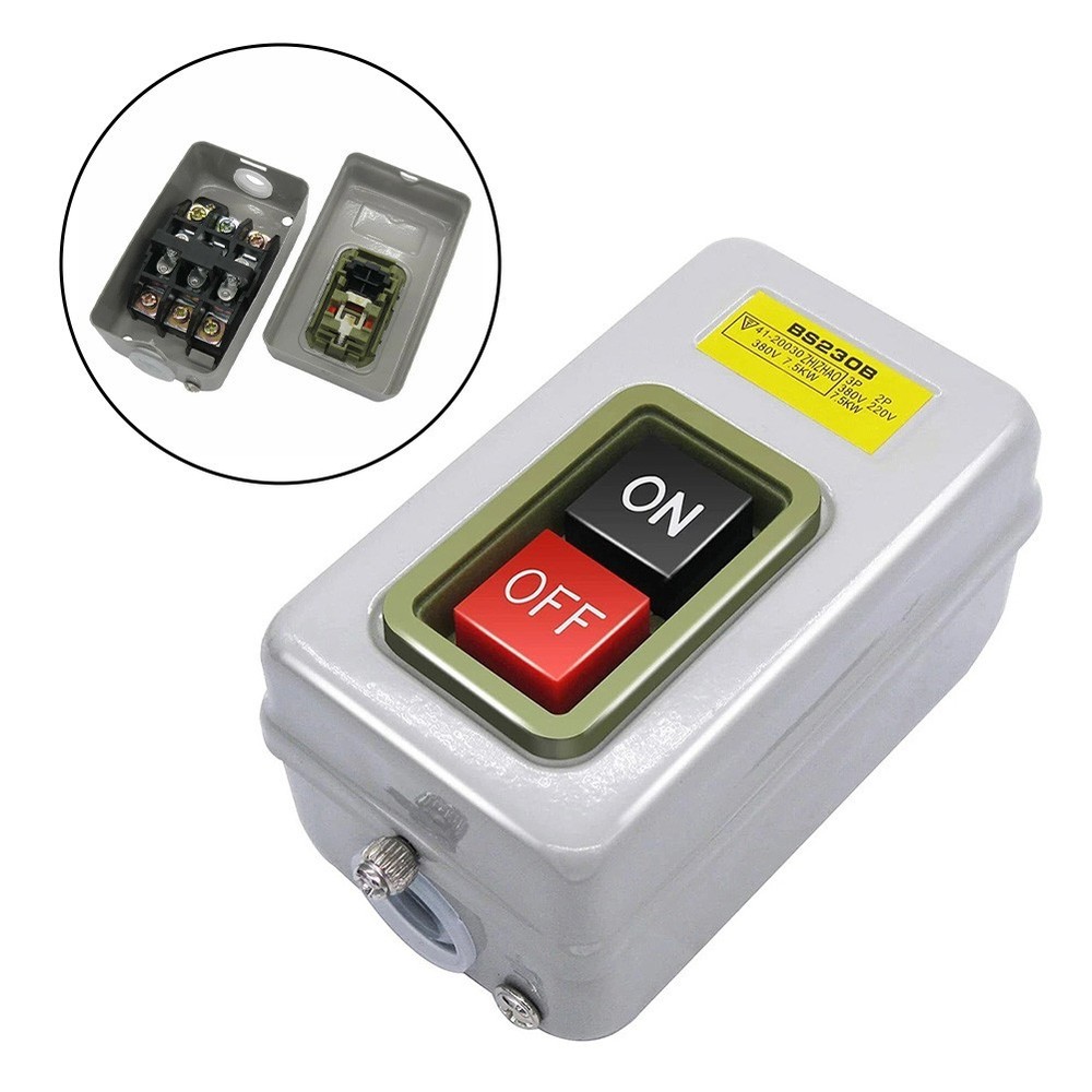 On Off Start Stop Push Button Switch for 220V 380V Single Phase Motor Wiring