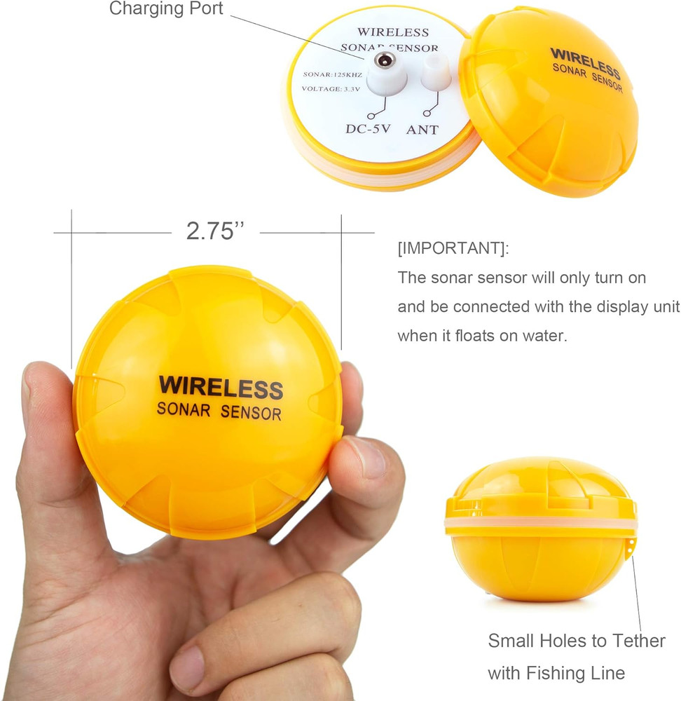 Castable Wireless Fish Finder with Color Screen & Rechargeable Sensor