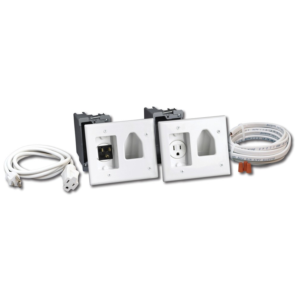 DATACOMM ELECTRONICS 50-3323-WH-KIT Flat Panel TV Cable Organizer Kit with...