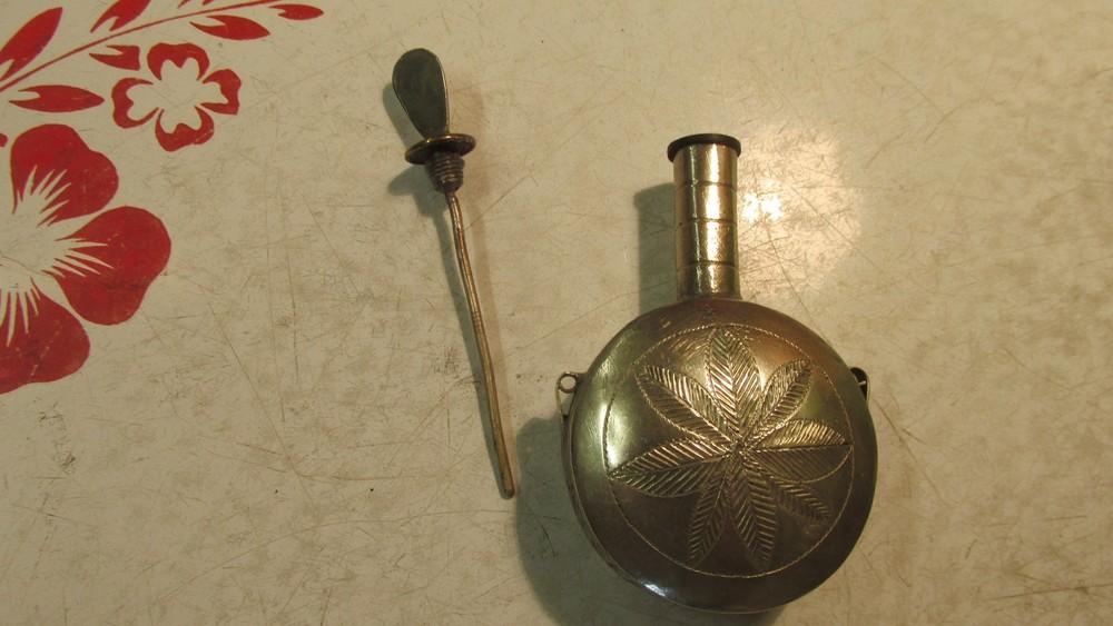 Vintage Middle Eastern Metal Perfume Flask