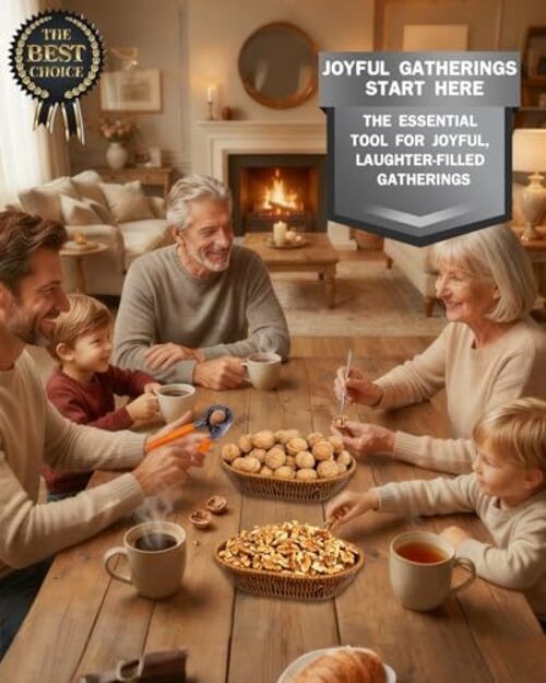 3Pcs Heavy Duty Nutcracker Set with Bowl, Easy Walnut Cracker for Pecans,