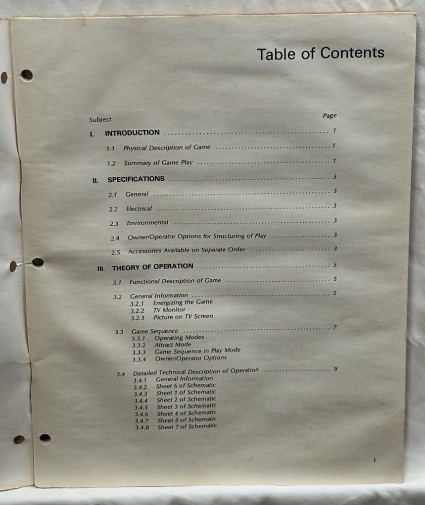 ORIGINAL-ATARI-FLYBALL-OPERATION, MAINTENANCE & SERVICE MANUAL