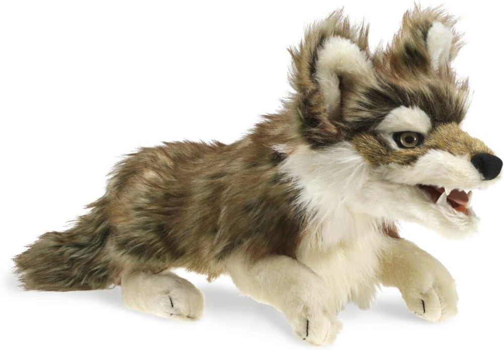 Gray Wolf Hand Puppet 22 inches