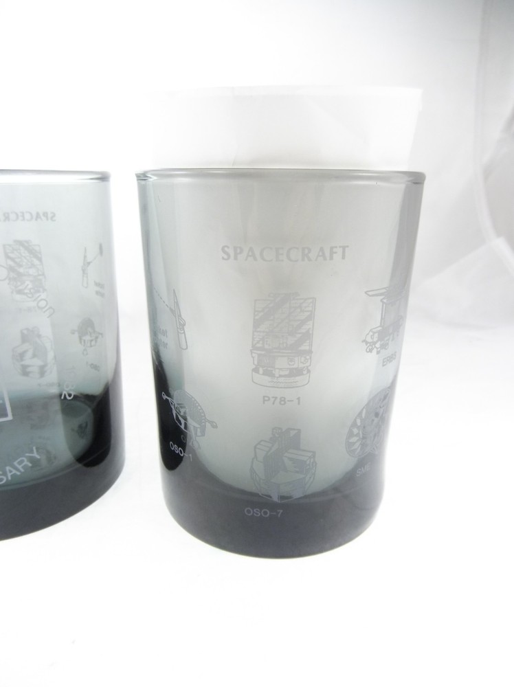 2pc Set Aerospace Systems Division Spacecraft Drinking Glasses 4"