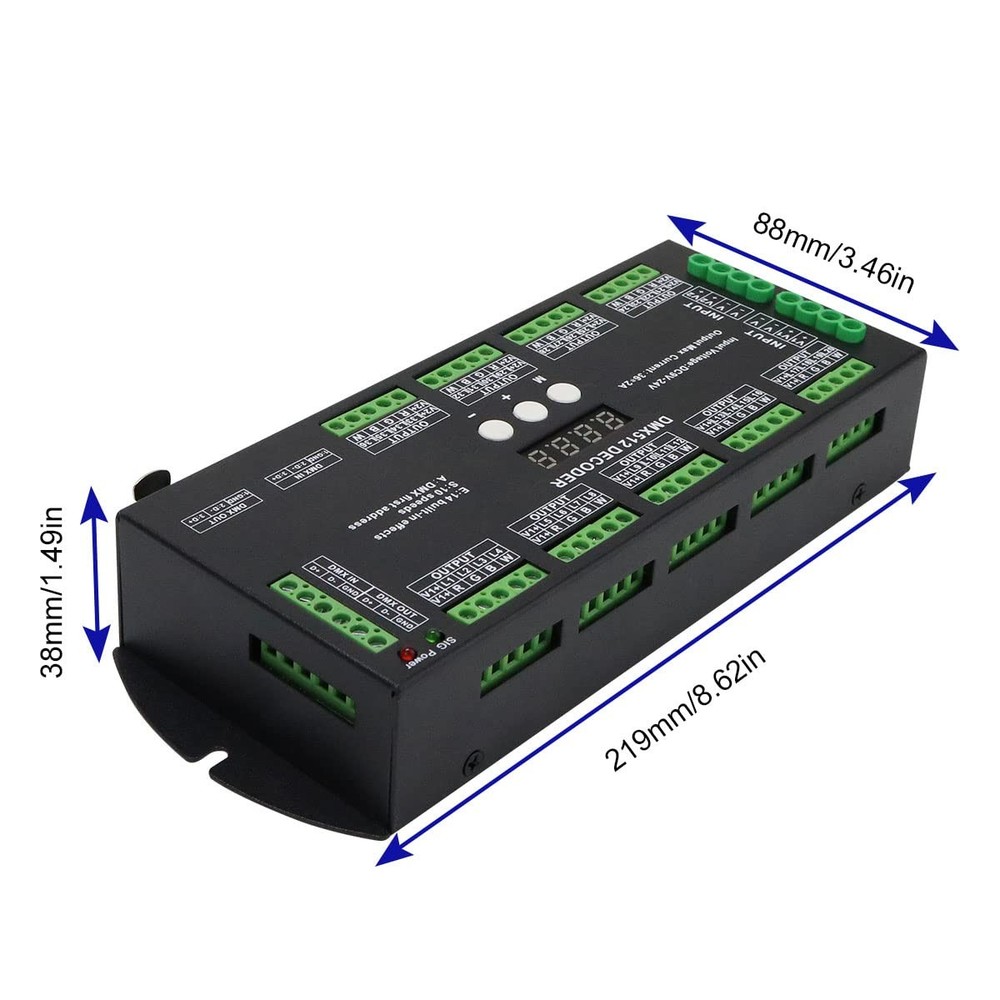 AKEPO 36CH DMX RGBW LED Digital Display Decoder, DMX512 Controller for RGBW LED