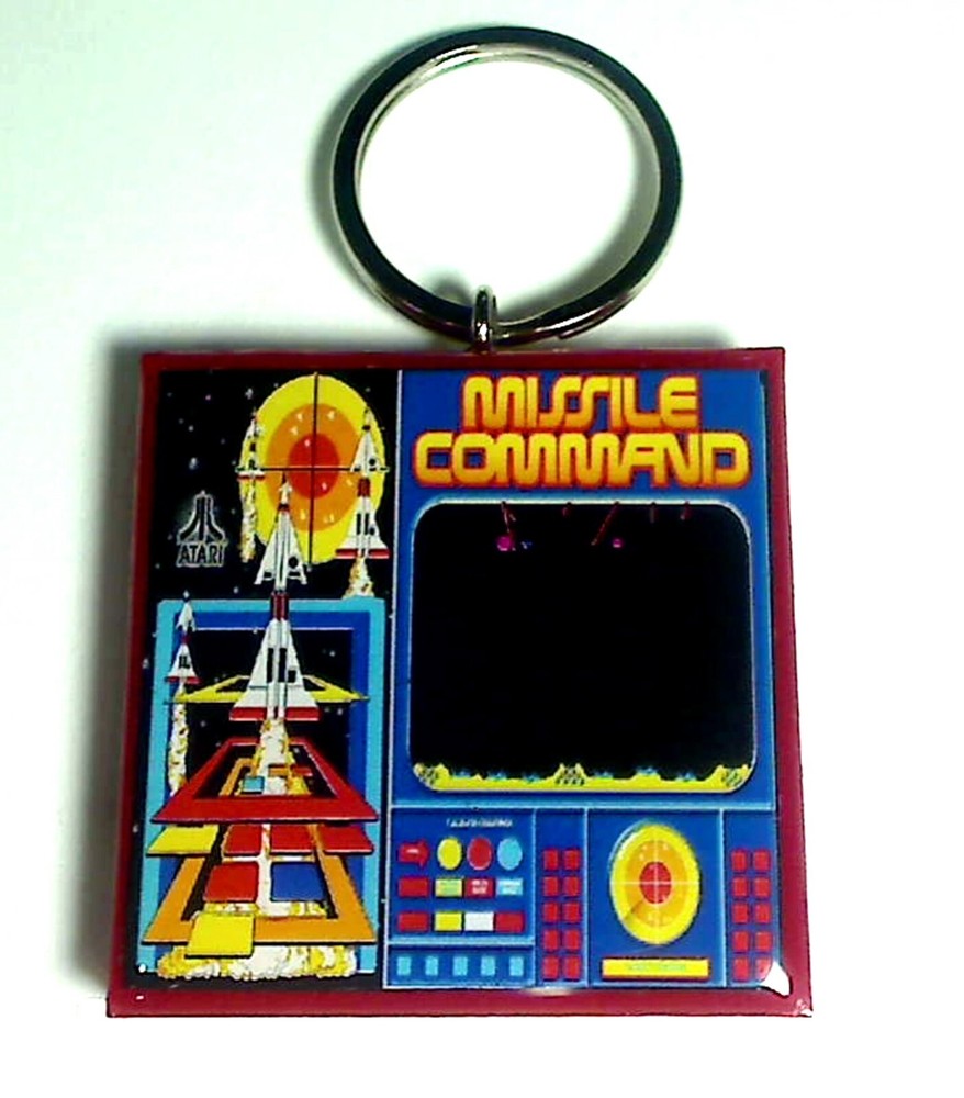 Missile Command Arcade Coin Door accessory Keychain