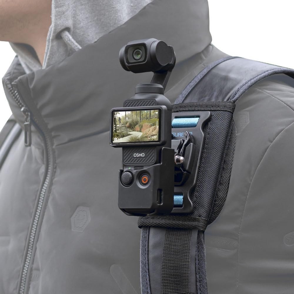 SUREWO Osmo Pocket 3 Backpack Mount,Bag Belt Shoulder Strap For 3