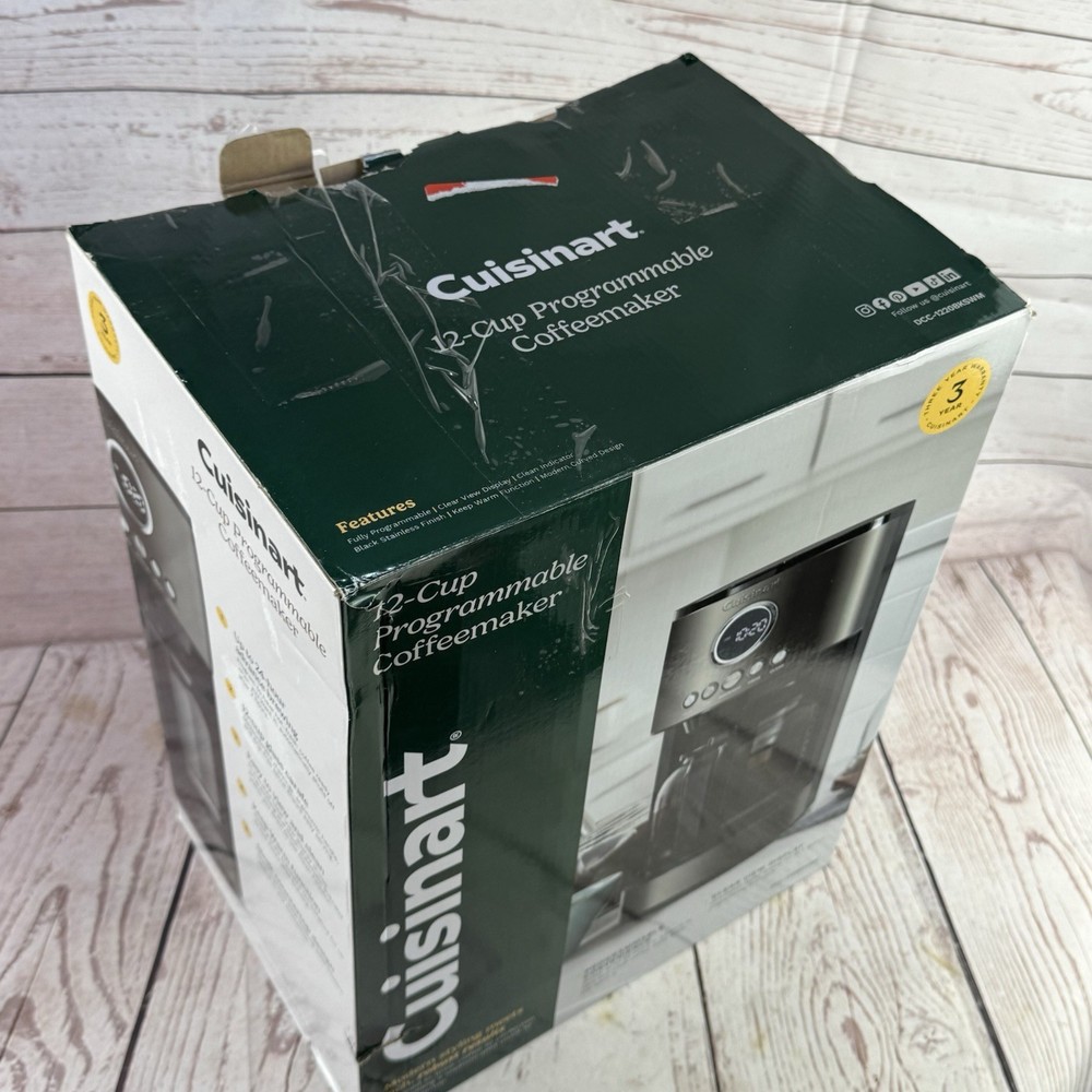 Cuisinart DCC 1220BKSWM 12 Cup Programmable Coffee Maker Black Stainless
