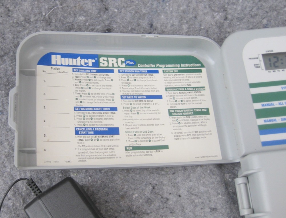 Hunter SRC Plus Sprinkler Irrigation 6-Zone Controller Timer Unit SRC-600i