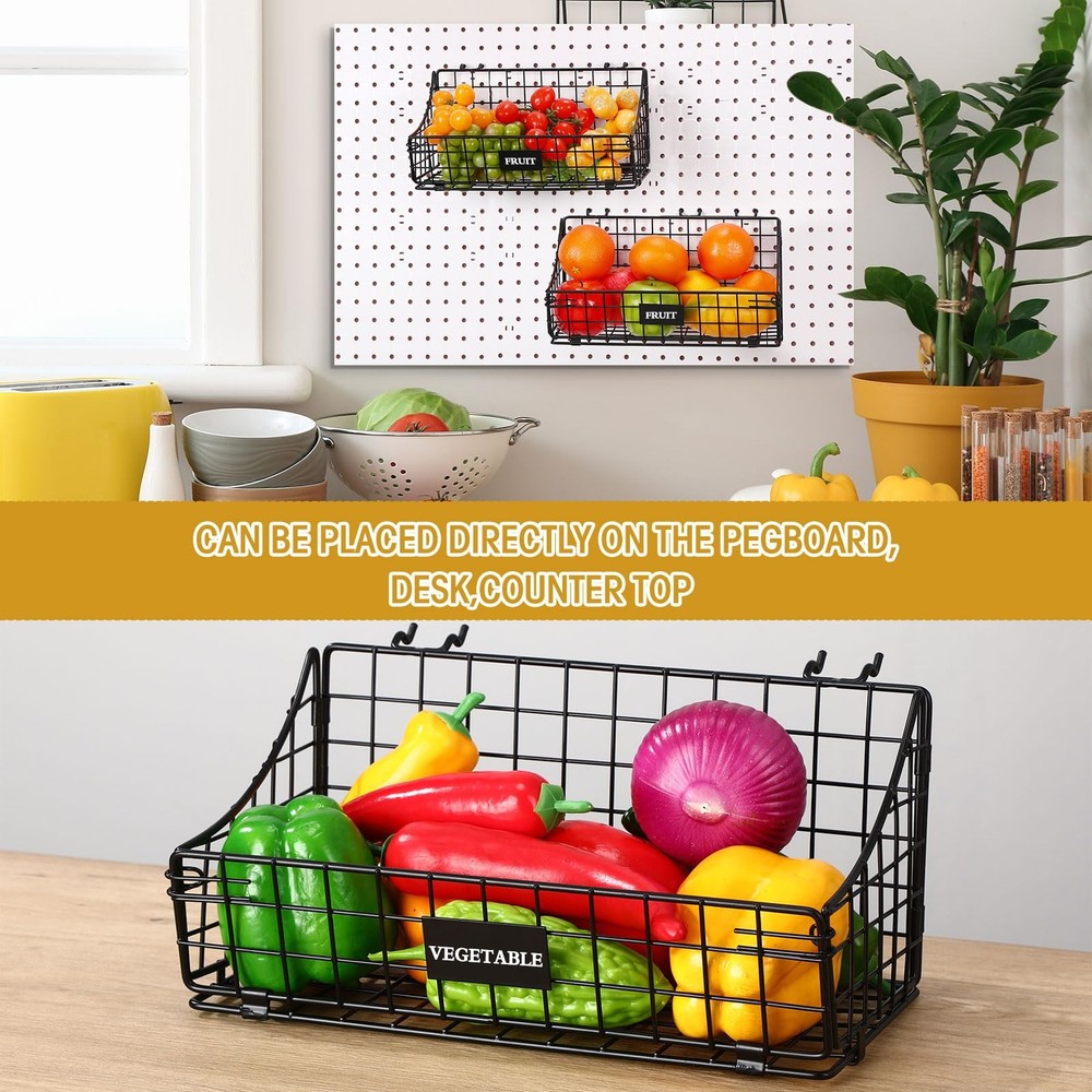 4 Pcs Peg Board Bins and Baskets Peg Board Organizer Pegboard Pegboard Basket...