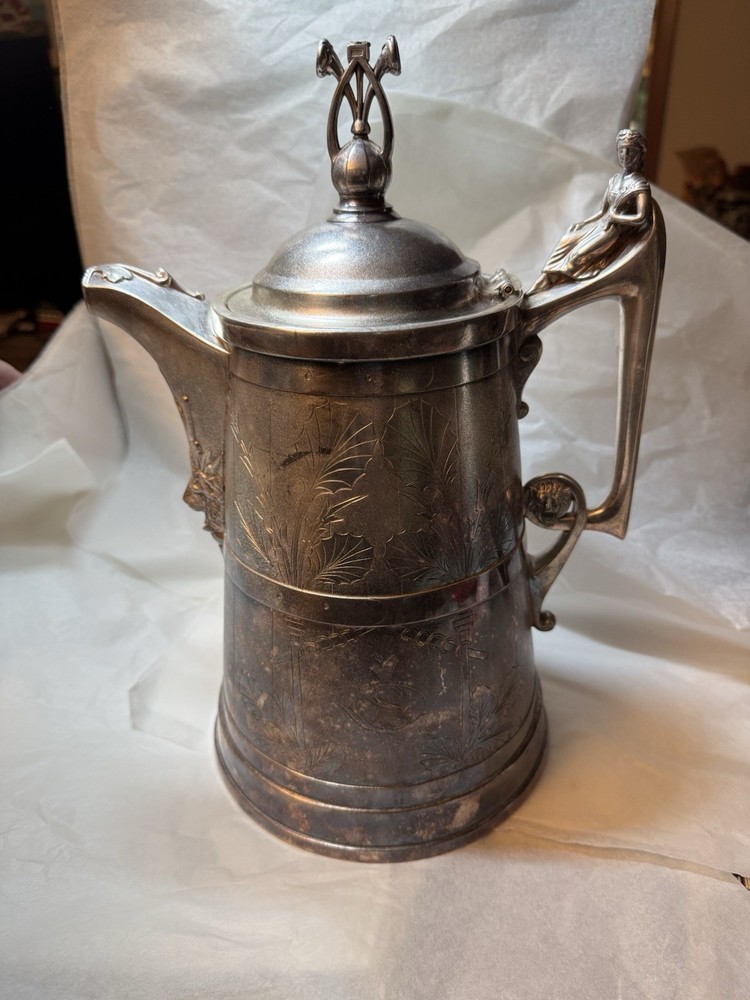 Rare  large silver plate Masonic water pitcher by Reed & Barton, ca.