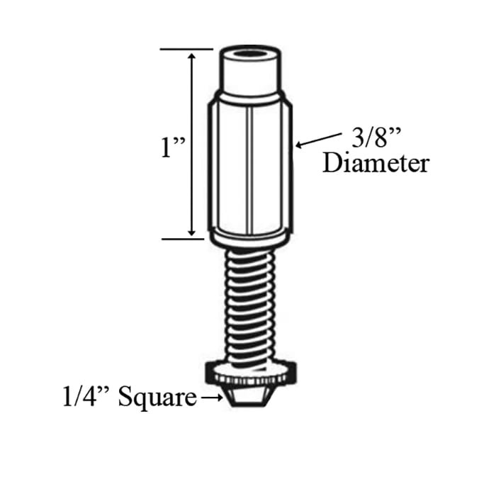 Bi-Fold Door Bottom Pivot 3/8 Inch Diameter Adjustable