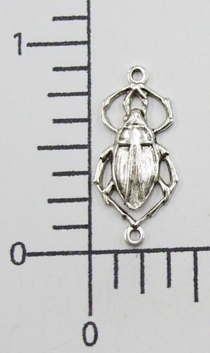 34274         3 Pc Matte Silver Oxidized Bug Connector Jewelry Finding