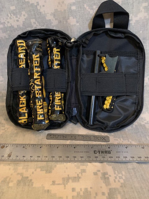 Black Beard Fire CAPTAIN'S LOOT KIT - (3) Fire Starters, (1) Ferro Rod & Case!