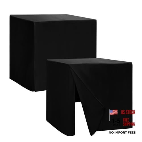 2 Pack Square Fitted Table Covers - 34 x 34 34 Square| 2 Pack Versatile Black