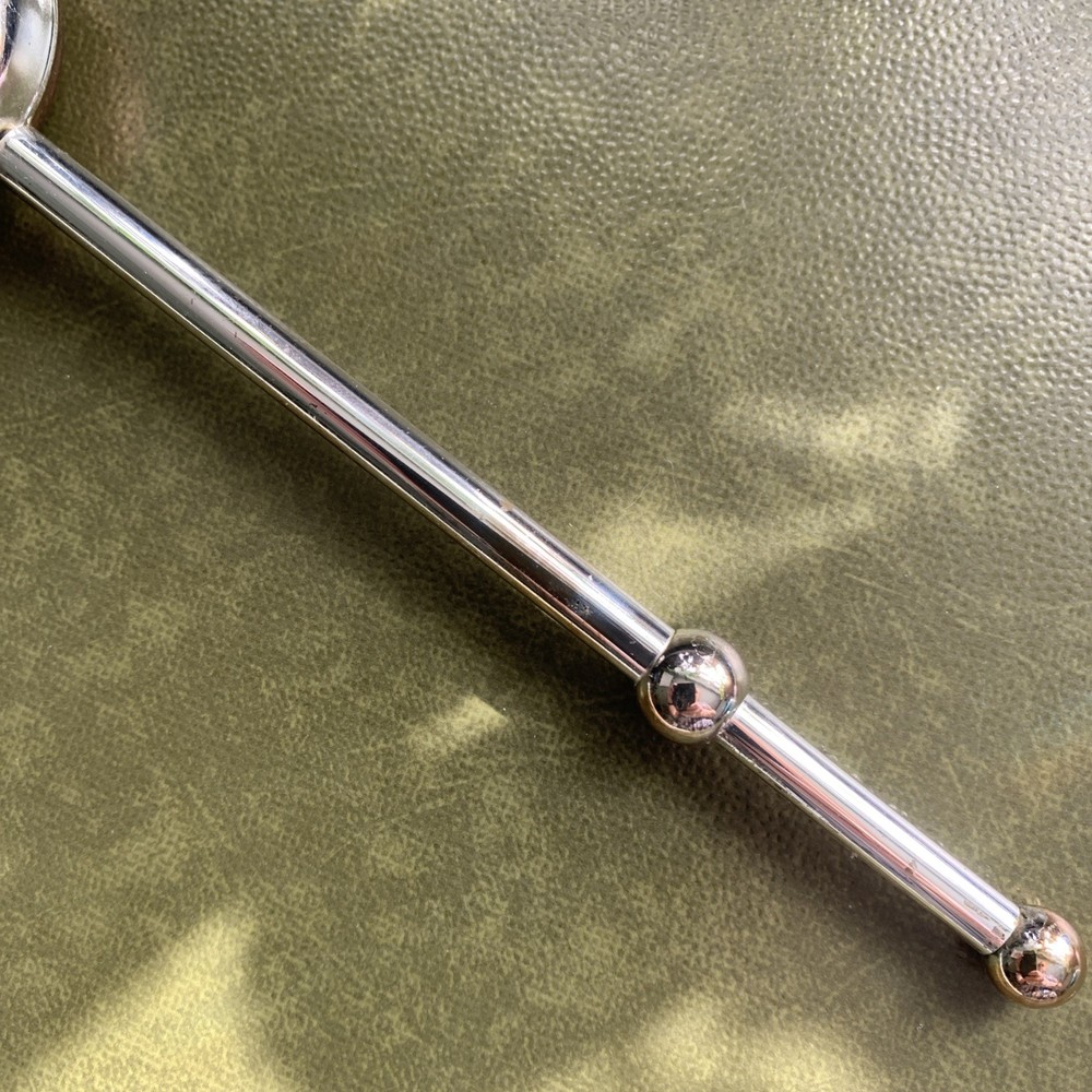 Antique Silver 7" Loose Tea Infuser Strainer Retractable Spoon Works