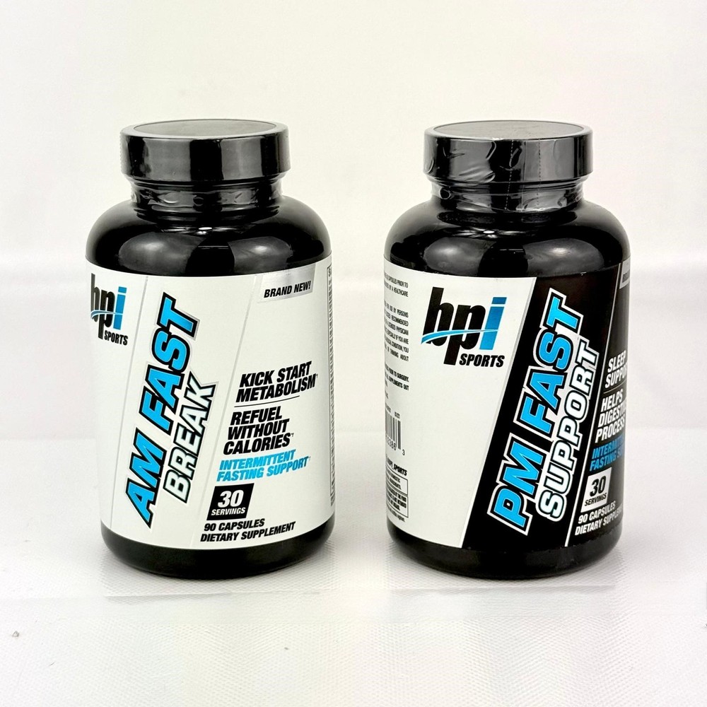 Intermittent Fasting Support Combo AM Fast Break + PM BPI Supplements EXP 05/24
