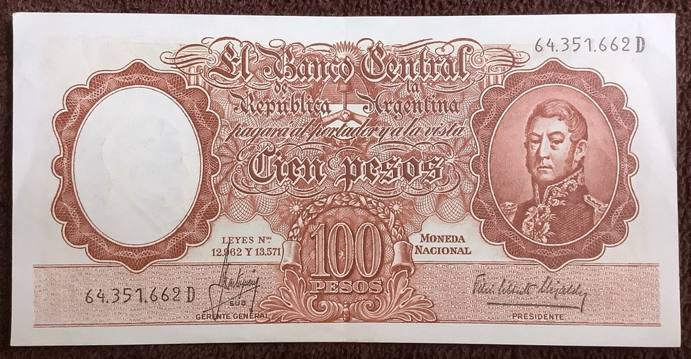 ARGENTINA notes 100 PESOS,  low shipping!