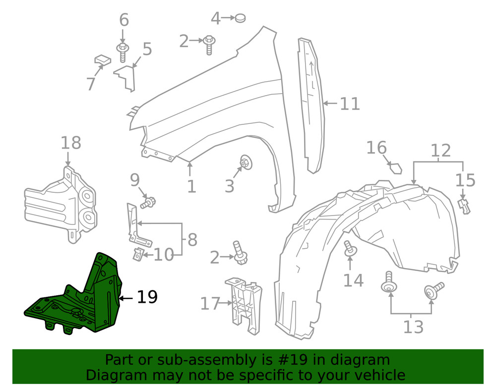 Genuine GM Radiator Support Splash Shield Bracket 84689047