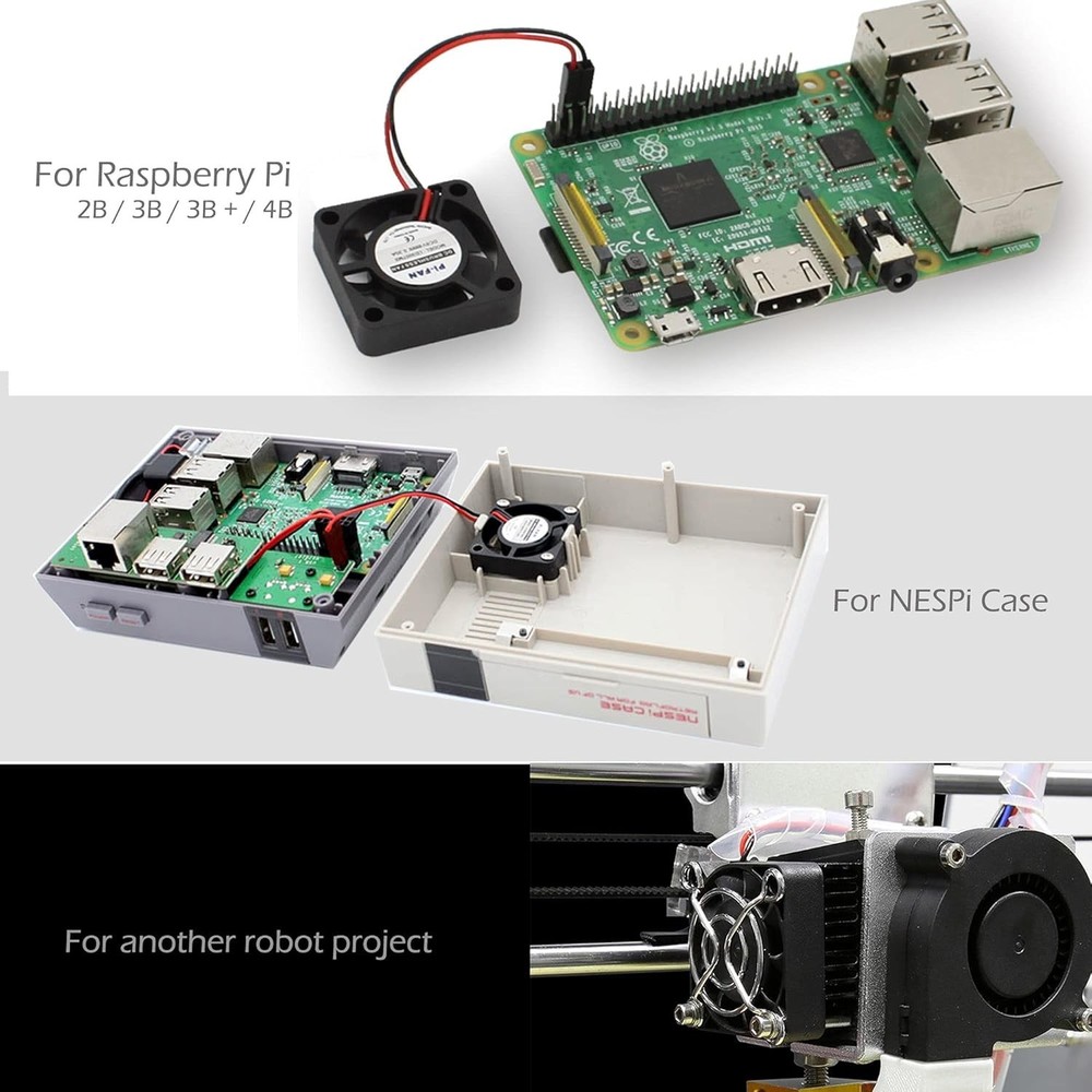 Raspberry Pi 4 Cooling Fan - 30x30x7mm Brushless CPU Fan (2-Pack)