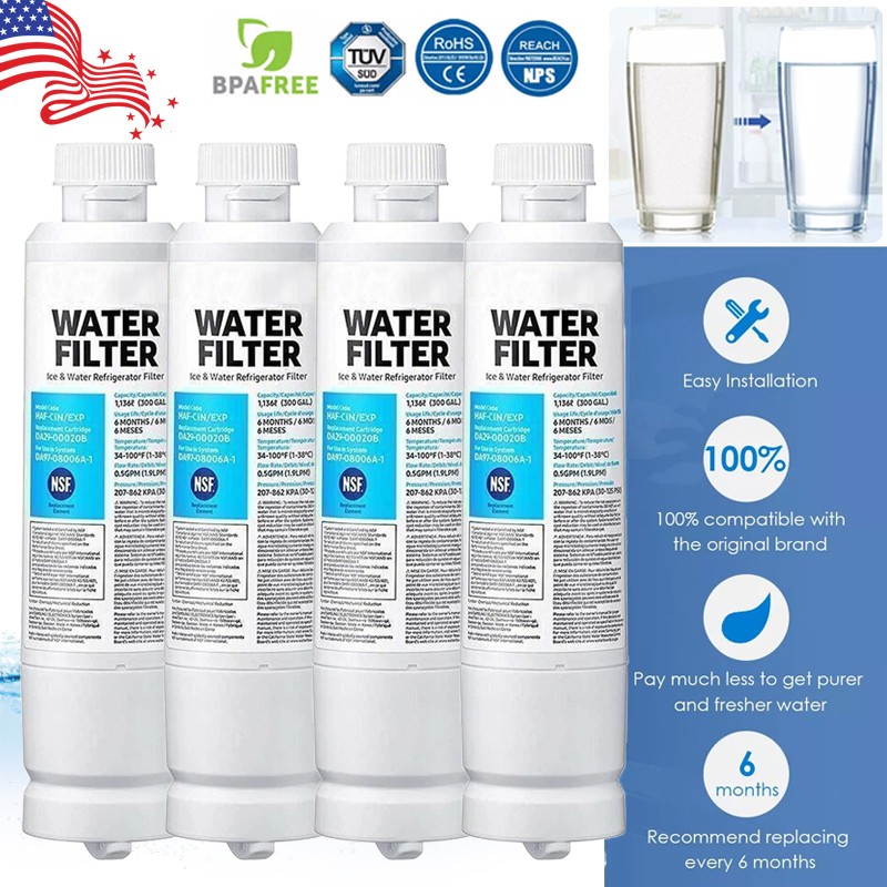 4/2PACK For Samsung DA29-00020B DA-97-08006A DA-97-08006B Ice Water Filter White