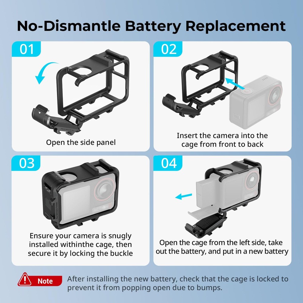 SMALLRIG Action 5 Pro 4 3 Cage for DJI, with Black