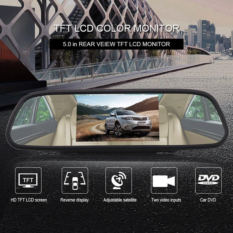 4.3" Backup Camera Mirror Car Rear View Reverse Night Vision Parking System Kit
