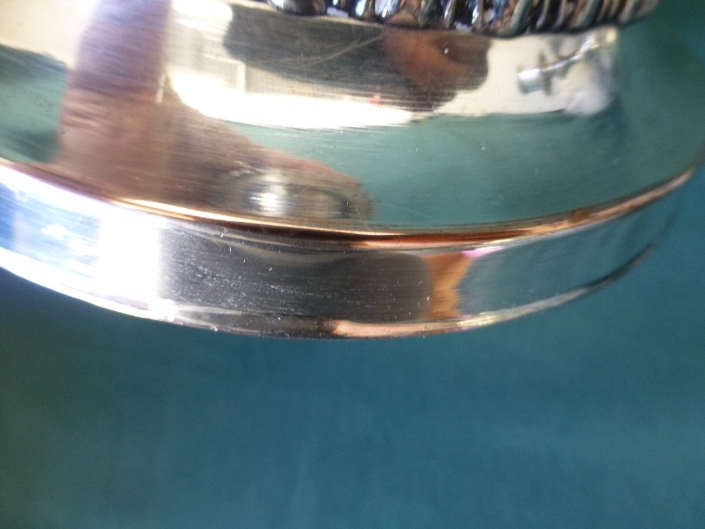 Two Antique Silver on Copper Candle Holders