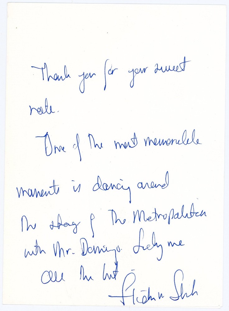Frederica von Stade - Handwritten & Signed Note