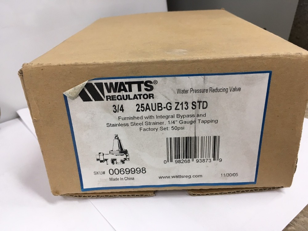 Watts 3/4 LF25AUB-G-Z13 Water Pressure Reducing Valve 25-75psi 3/4in