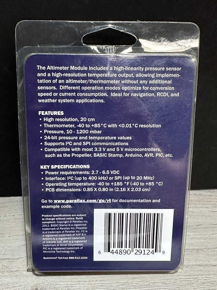 PARALLAX Inc #29124-RT Altimeter Module MS5607