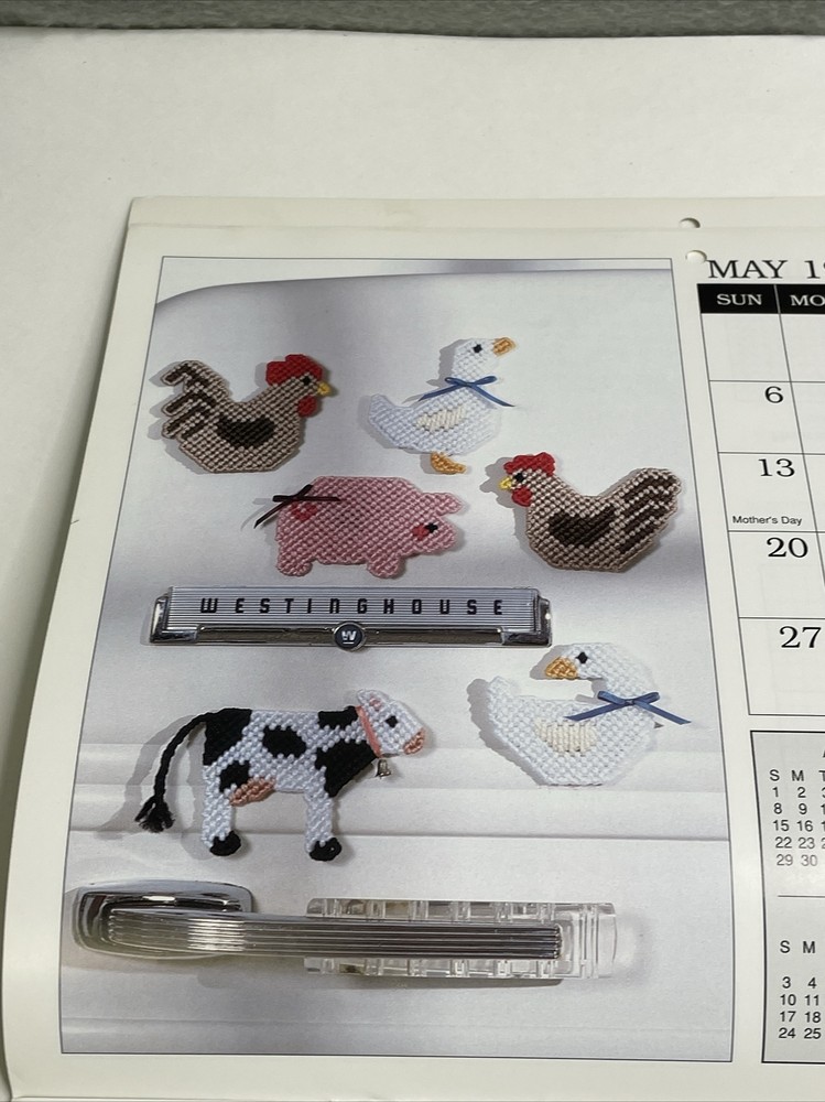Needlecraft 1990 Plastic Canvas Calendar 12 Designs Pattern