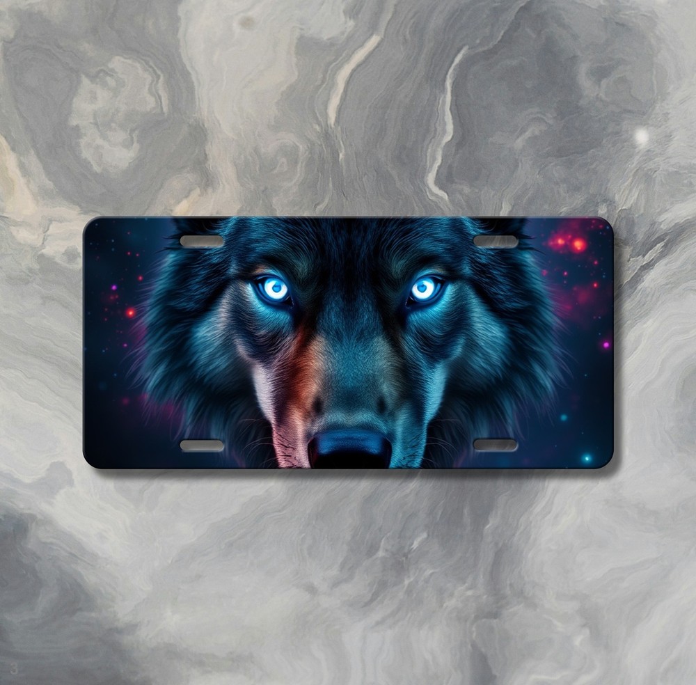 Powerful Wolf License Plate Customizable Car Tag Gift Idea