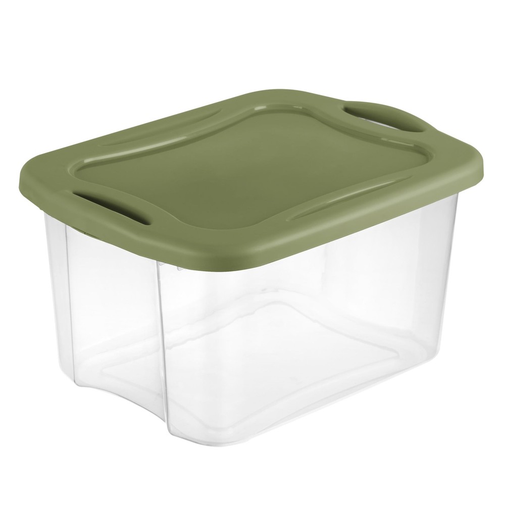 EZ Carry Storage Bin 40 Quart Clear Plastic Storage Container W/ Full-Grip