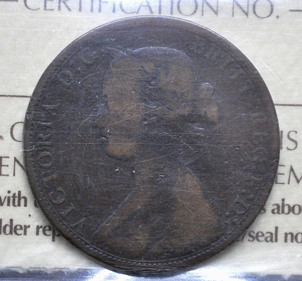 1862 Nova Scotia One Cent ICCS graded G-6