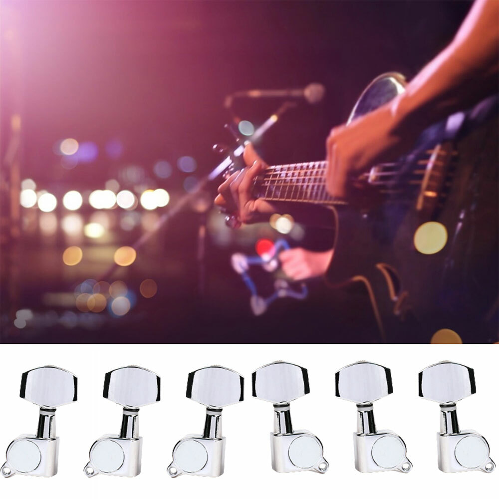 2/6/12pc Electric Guitar Machine Head String Tuning Peg Sealed Tuners Key Chrome