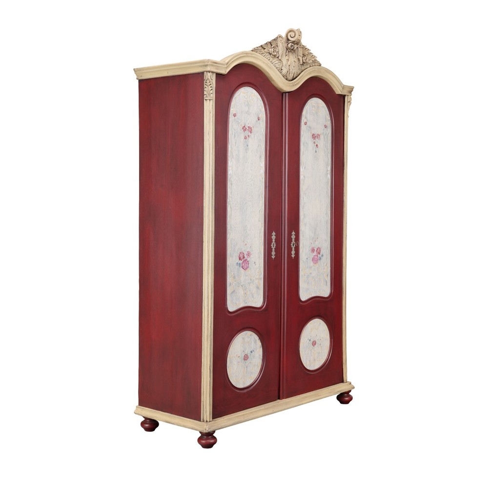 Antique completely restored hand-painted wardrobe
