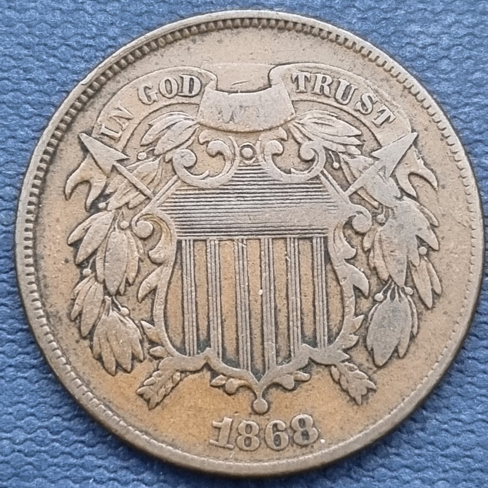 1868 Two Cent Piece 2c Better Grade VF #56665