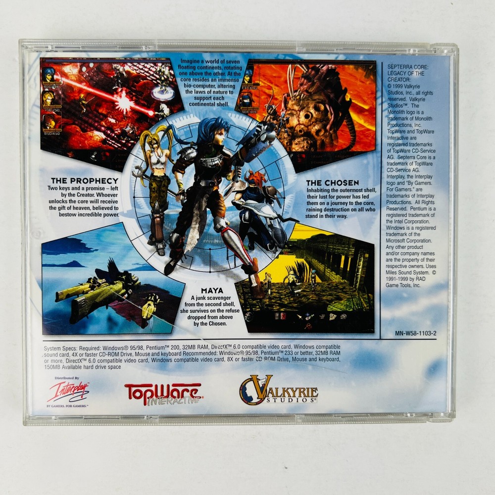 Septerra Core - Legacy of the Creator (PC, 1999) Software Game