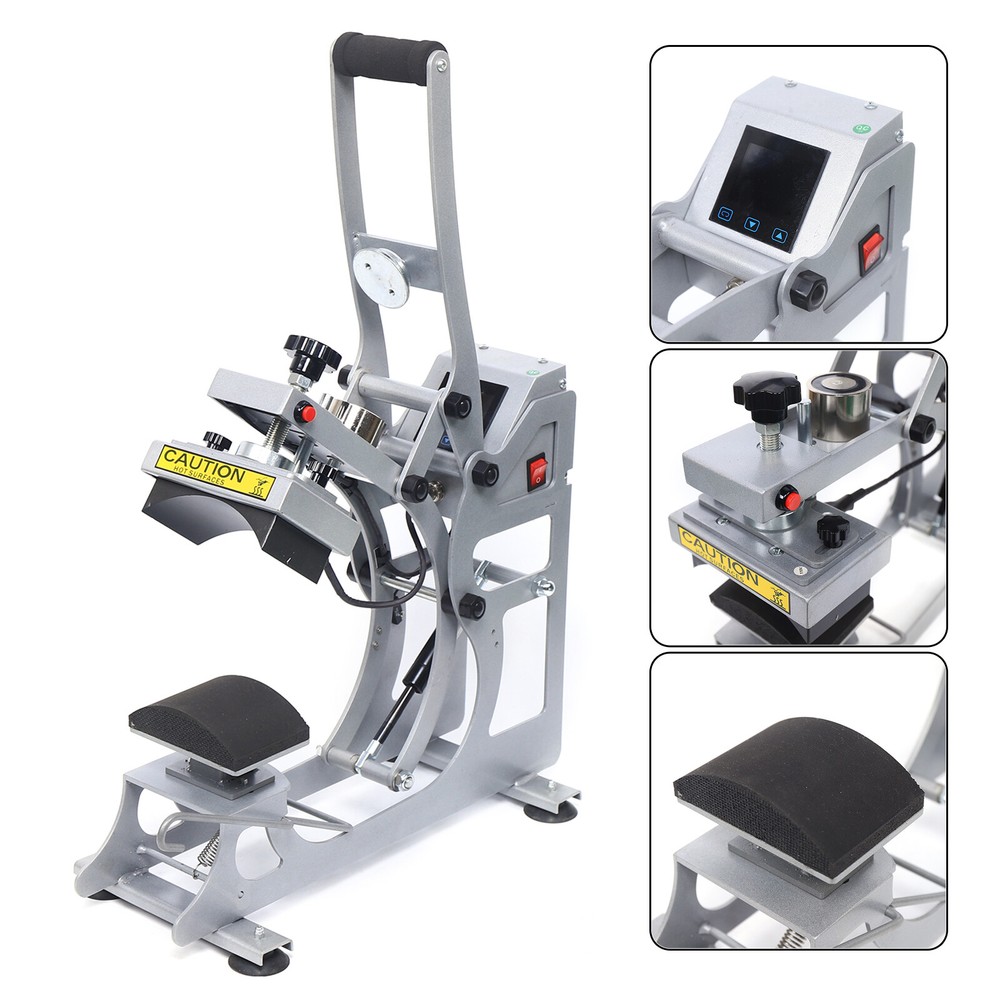2in1 Magnetic Semi-automatic Cap Hat Heat Press Transfer Sublimation Machine LCD
