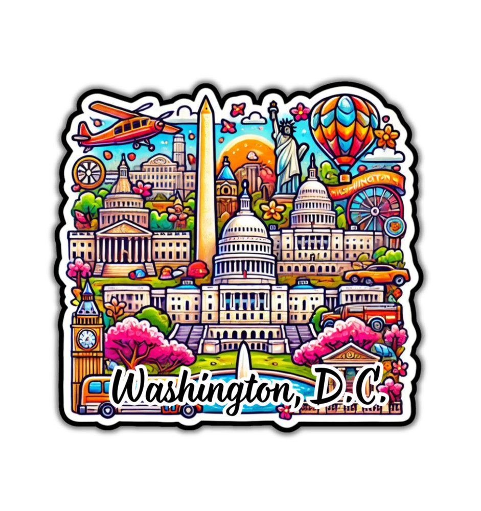 Washington DC Fridge Magnet or Laptop Sticker