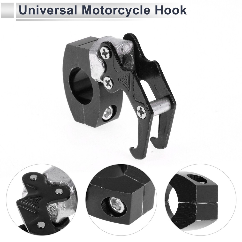 Motorcycle hook square with imprint 1 pcs black length 72mm